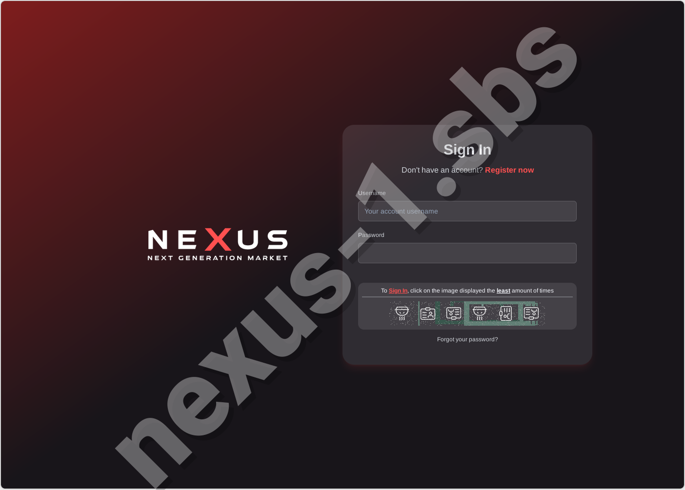 Nexus Market Login - Nexus darknet market register page